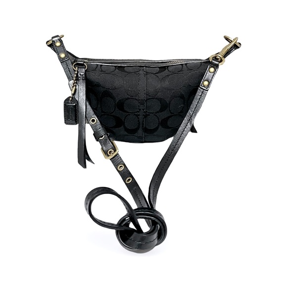 Coach Y2K Coach Black on Black Signature C Jacquard Baguette Mini Crossbody Bag - Picture 1 of 12